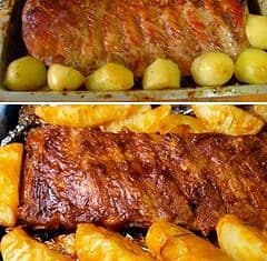 Costelinha de Porco com Batatas ao Forno: Sabor que Derrete na Boca